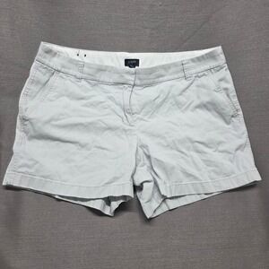 J.Crew Womens Chino Shorts Light Grey Stone Size 12 Cotton Casual Summer 4.5inch
